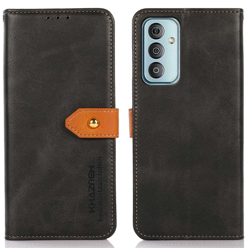 Folio Cover Samsung Galaxy M13 Fermaglio Dorato Khazneh