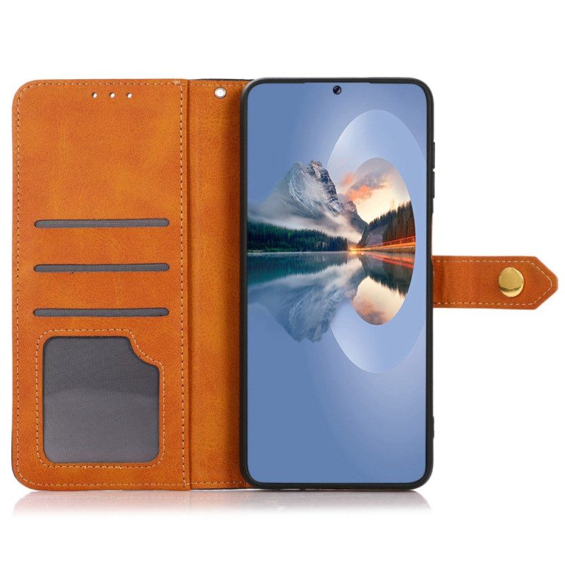 Folio Cover Samsung Galaxy M13 Fermaglio Dorato Khazneh