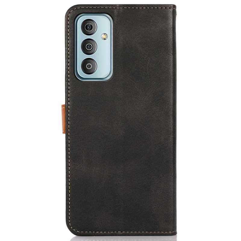 Folio Cover Samsung Galaxy M13 Fermaglio Dorato Khazneh