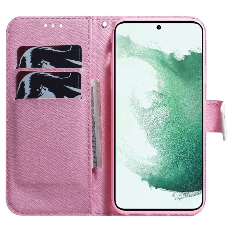 Folio Cover Samsung Galaxy M13 Fiore Strappy Dell'annata