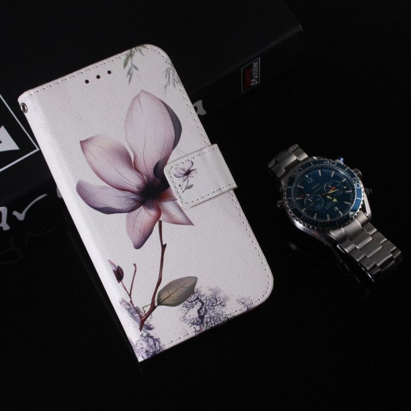 Folio Cover Samsung Galaxy M13 Fiore Strappy Dell'annata