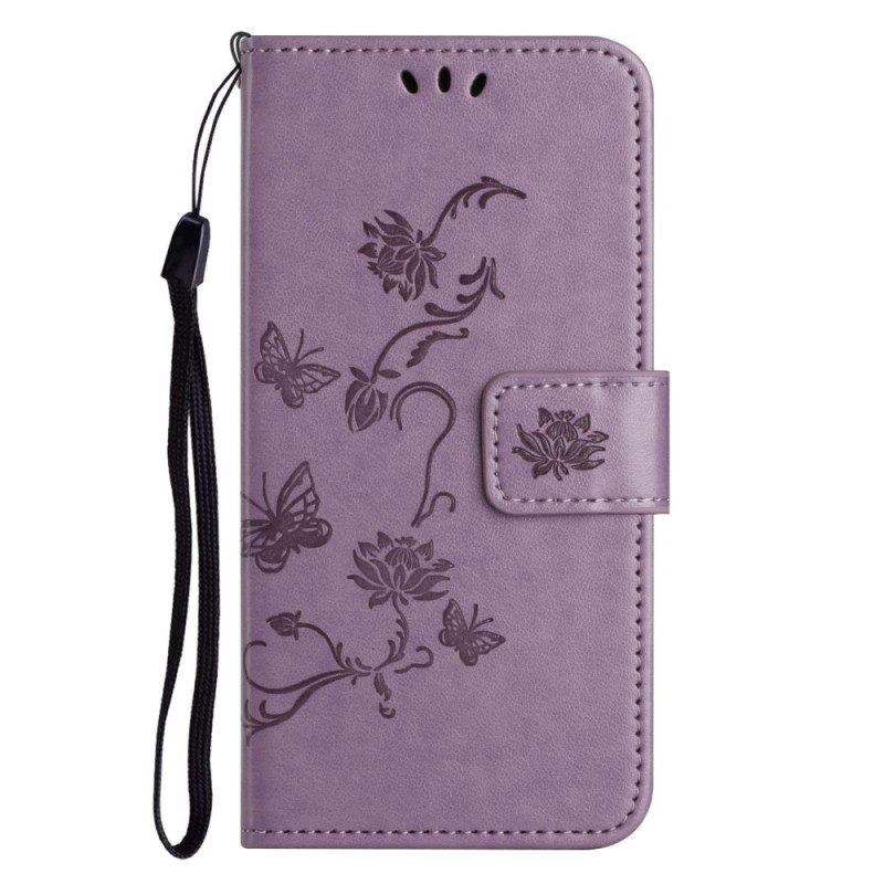 Folio Cover Samsung Galaxy M13 Fiori Strappy