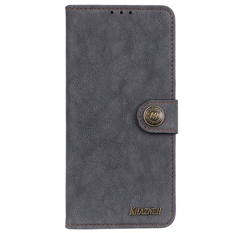 Folio Cover Samsung Galaxy M13 Khazneh Crosta Di Cuoio