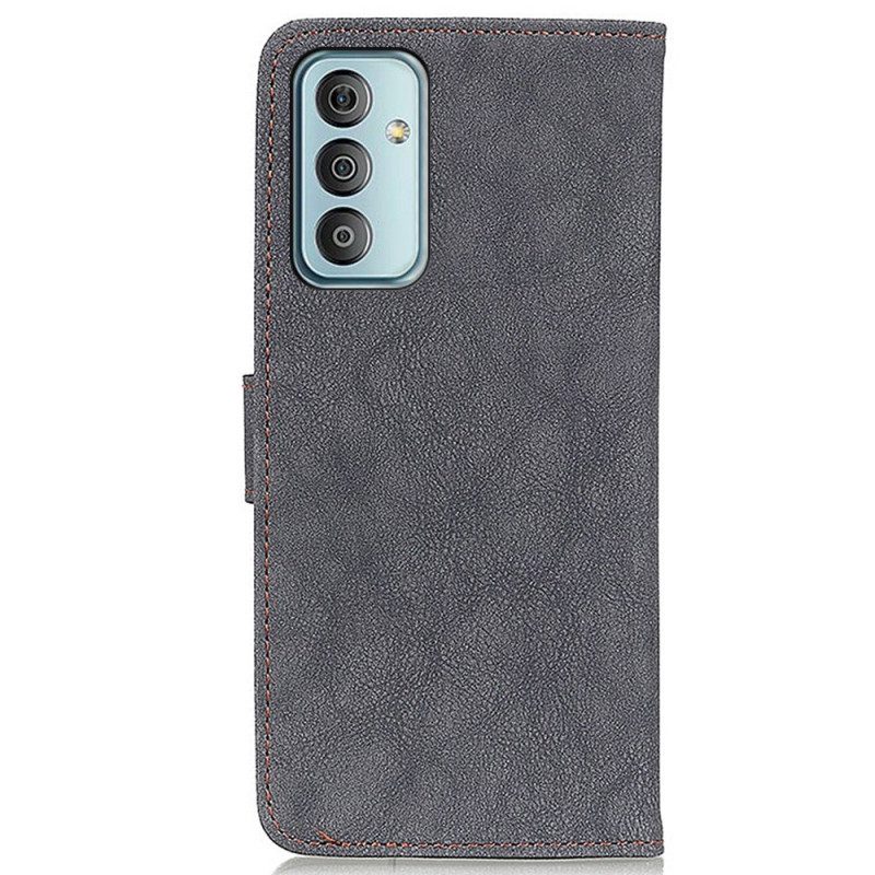 Folio Cover Samsung Galaxy M13 Khazneh Crosta Di Cuoio