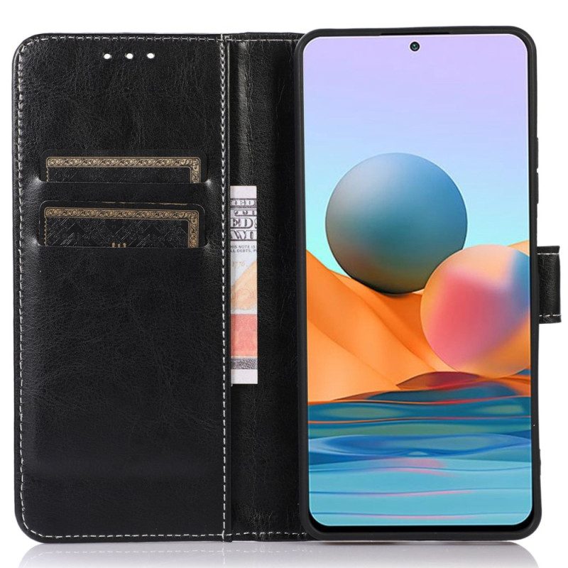 Folio Cover Samsung Galaxy M13 Stile E Cuciture In Pelle