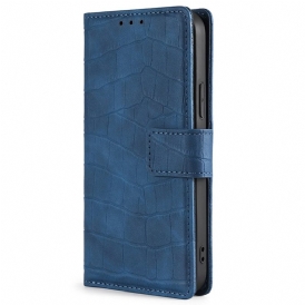 Folio Cover Samsung Galaxy M13 Stile Pelle Di Coccodrillo