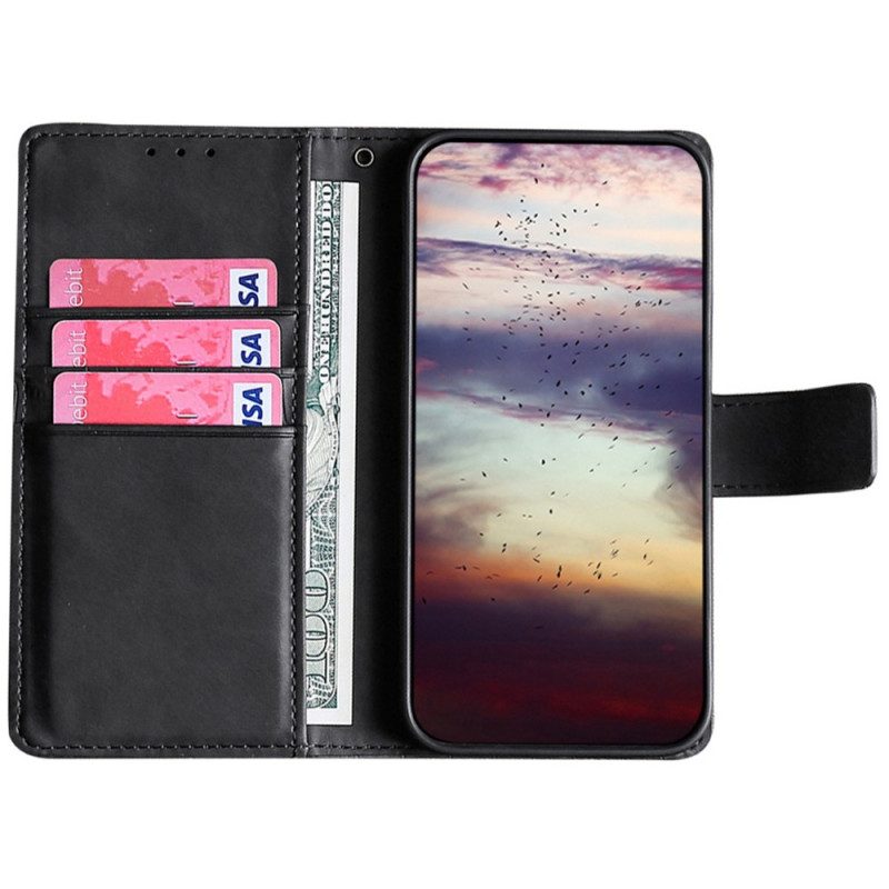 Folio Cover Samsung Galaxy M13 Stile Pelle Di Coccodrillo