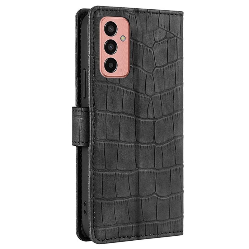 Folio Cover Samsung Galaxy M13 Stile Pelle Di Coccodrillo