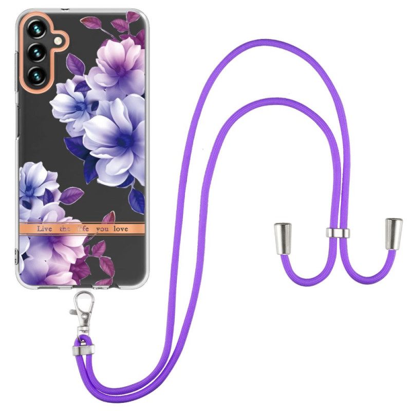 Cover Samsung Galaxy A54 5G Con Cordoncino Di Fiori