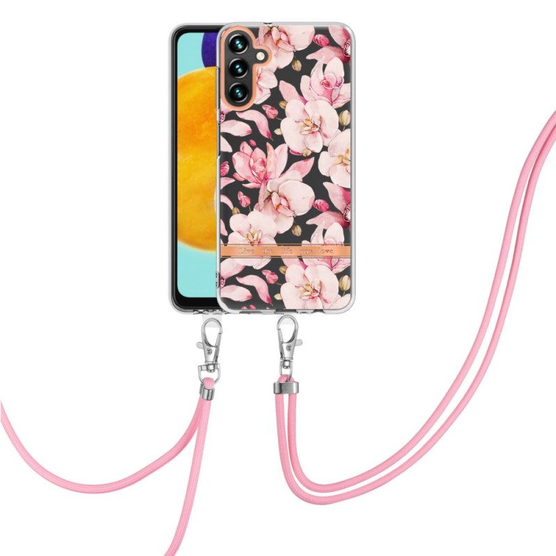 Cover Samsung Galaxy A54 5G Con Cordoncino Di Fiori