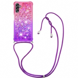 Cover Samsung Galaxy A54 5G Cordoncino In Silicone Glitterato