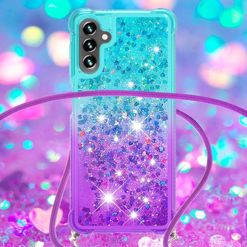 Cover Samsung Galaxy A54 5G Cordoncino In Silicone Glitterato