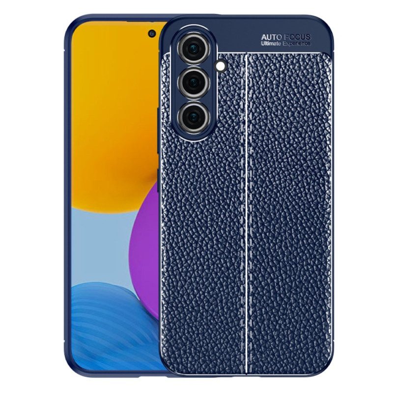 Cover Samsung Galaxy A54 5G Doppia Linea Litchi Effetto Pelle