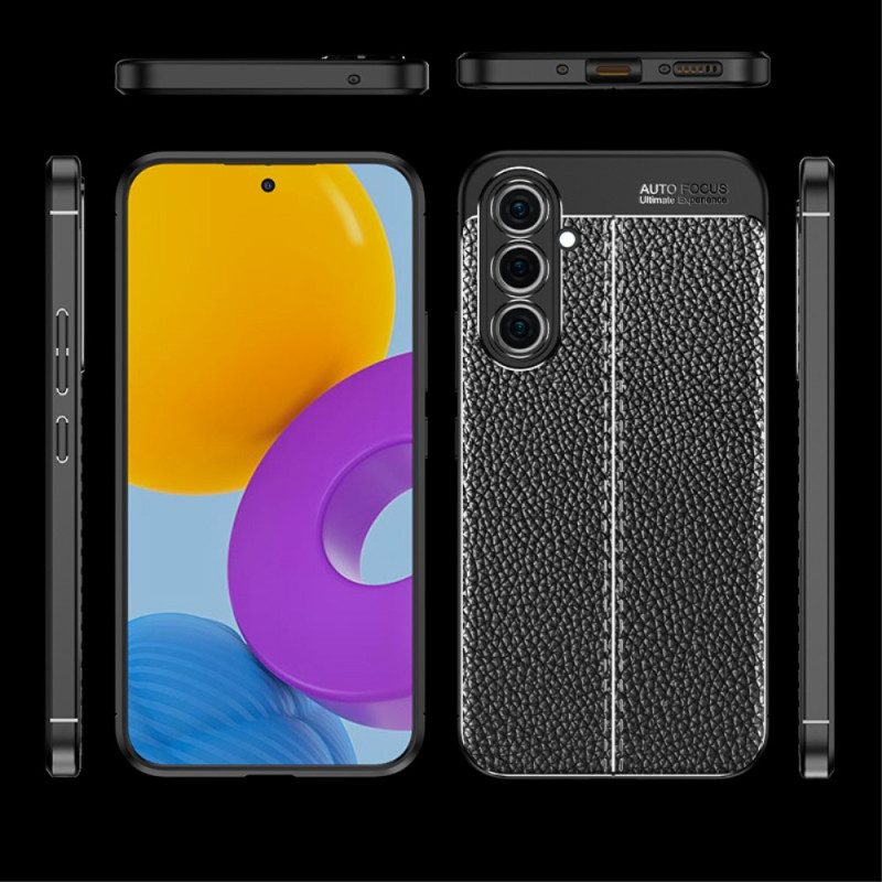 Cover Samsung Galaxy A54 5G Doppia Linea Litchi Effetto Pelle