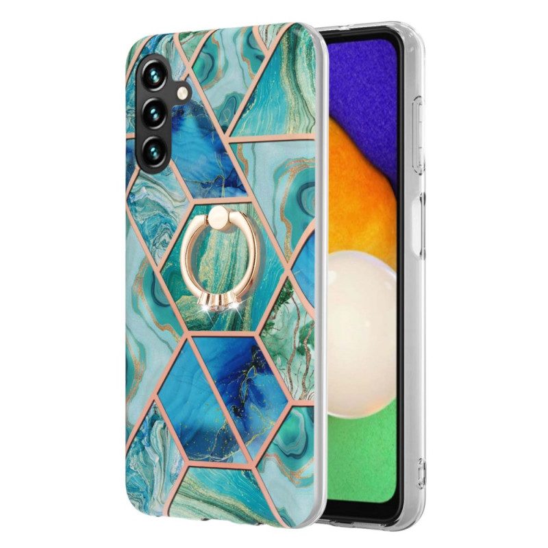 Cover Samsung Galaxy A54 5G Marmo Con Supporto Ad Anello