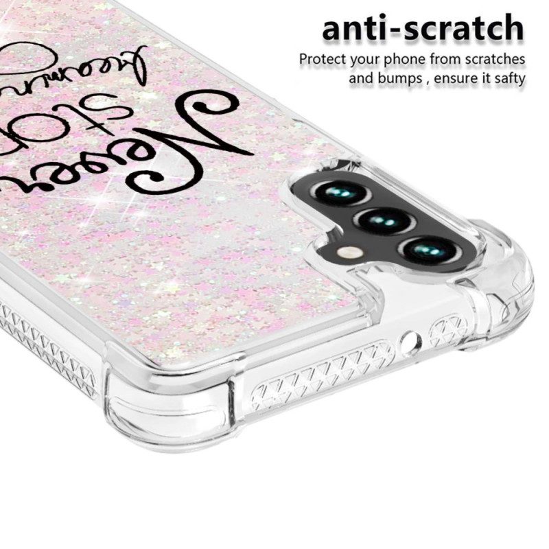 Cover Samsung Galaxy A54 5G Non Smettere Mai Di Paillettes