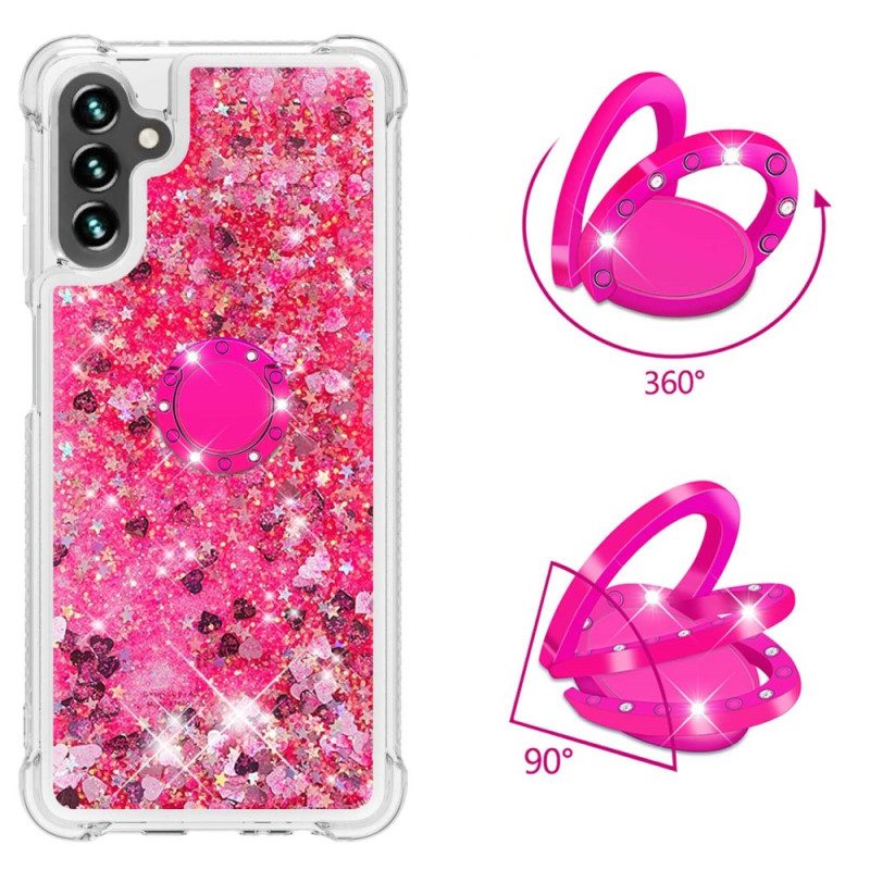 Cover Samsung Galaxy A54 5G Paillettes Con Supporto Ad Anello