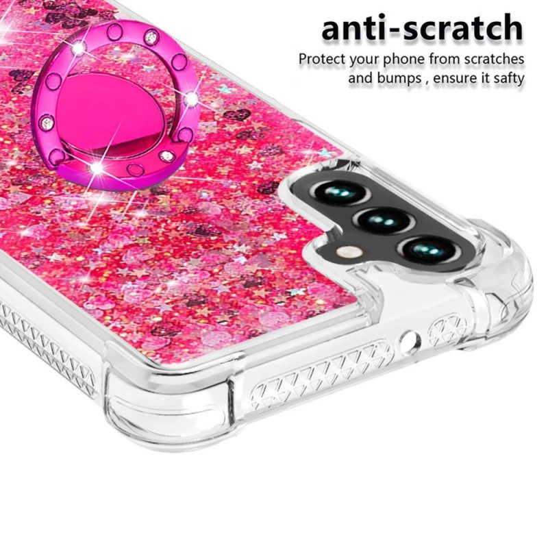 Cover Samsung Galaxy A54 5G Paillettes Con Supporto Ad Anello