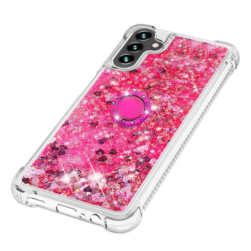 Cover Samsung Galaxy A54 5G Paillettes Con Supporto Ad Anello