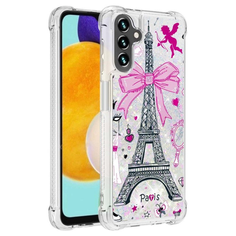 Cover Samsung Galaxy A54 5G Paillettes Torre Eiffel