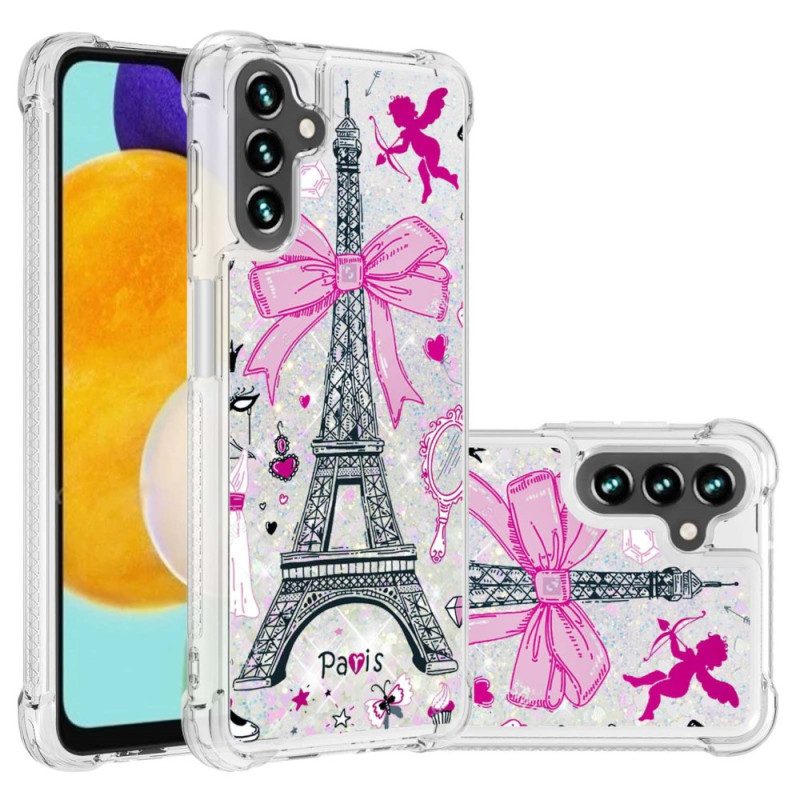 Cover Samsung Galaxy A54 5G Paillettes Torre Eiffel