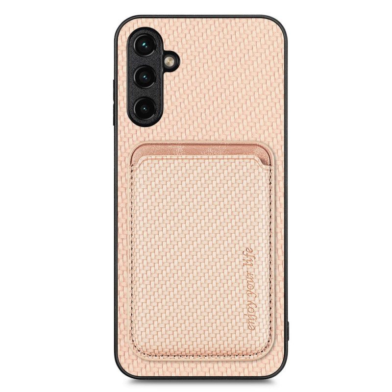 Cover Samsung Galaxy A54 5G Portacarte In Fibra Di Carbonio