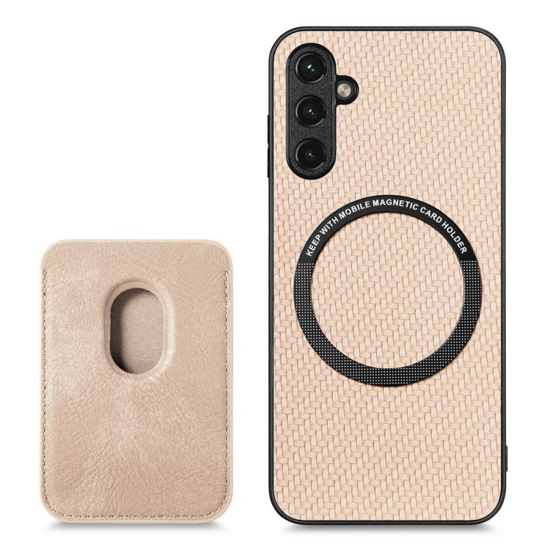 Cover Samsung Galaxy A54 5G Portacarte In Fibra Di Carbonio