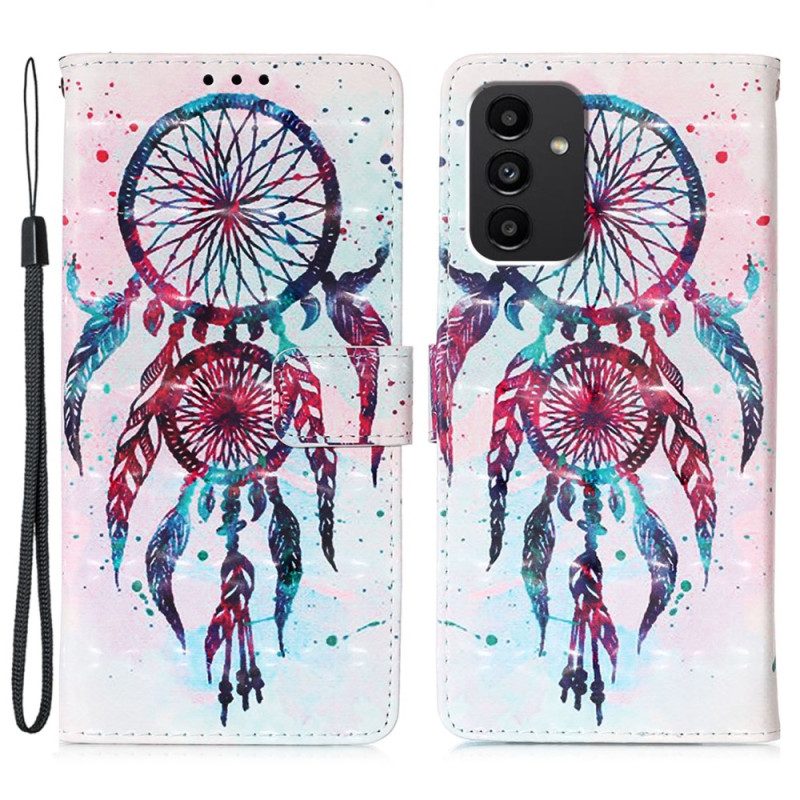 Custodia in pelle Samsung Galaxy A54 5G Acchiappasogni Con Cordino