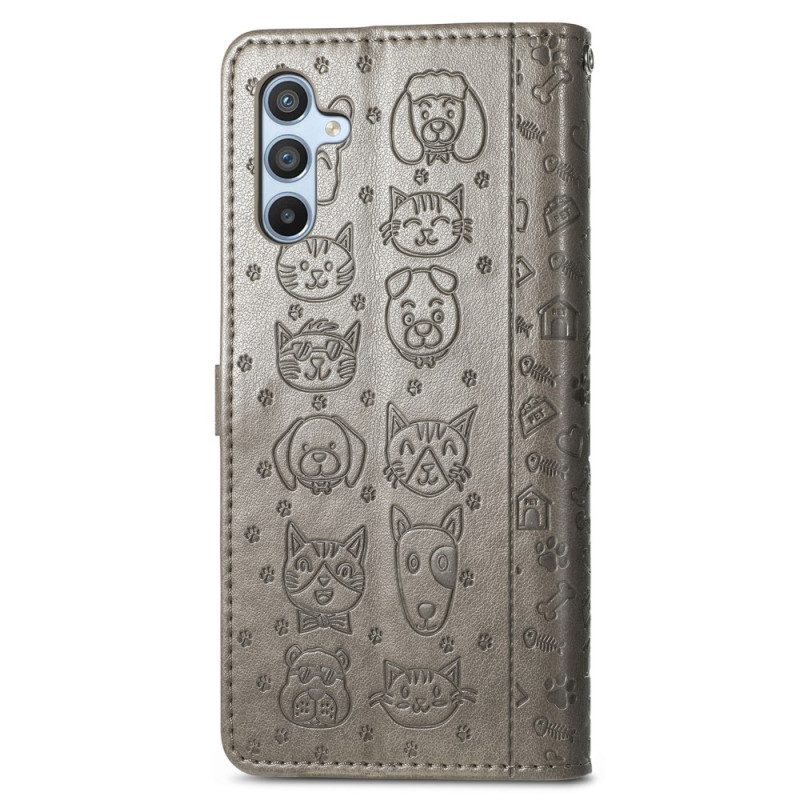 Custodia in pelle Samsung Galaxy A54 5G Animali Perizoma