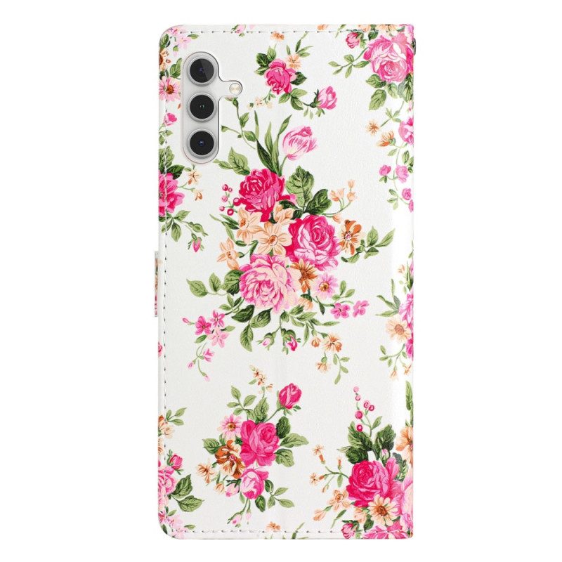 Custodia in pelle Samsung Galaxy A54 5G Cinturino Liberty Fiori