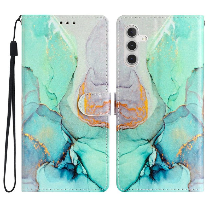 Custodia in pelle Samsung Galaxy A54 5G Cinturino Marmorizzato