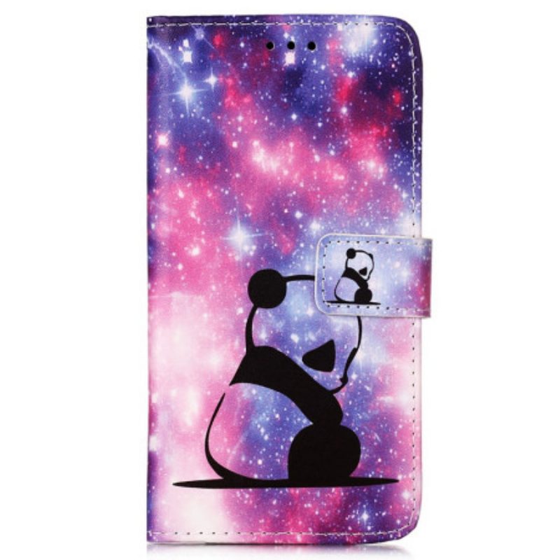 Custodia in pelle Samsung Galaxy A54 5G Cordino Galaxy Panda