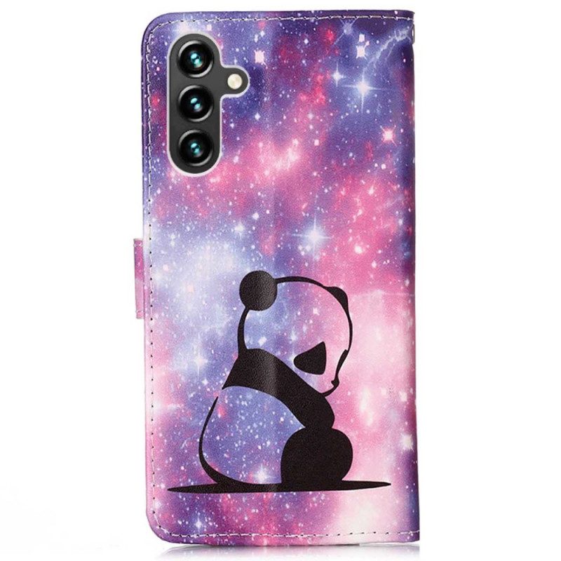 Custodia in pelle Samsung Galaxy A54 5G Cordino Galaxy Panda