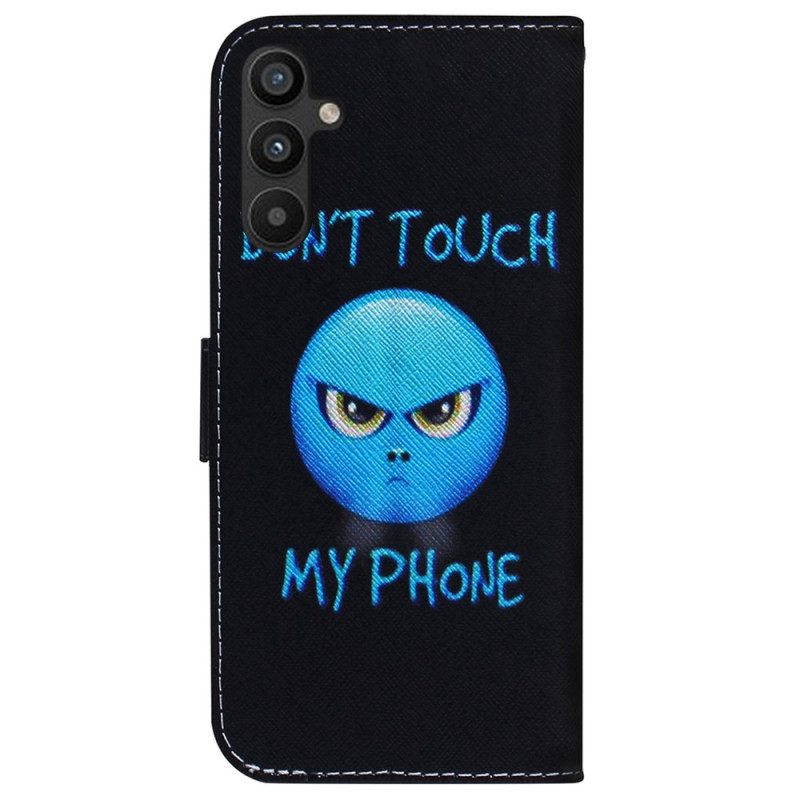 Custodia in pelle Samsung Galaxy A54 5G Emoji Non Toccare Il Mio Telefono