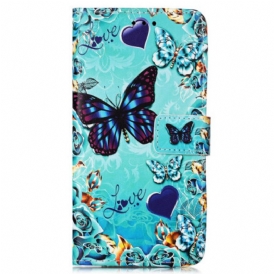 Custodia in pelle Samsung Galaxy A54 5G Farfalle Perizoma Colorate