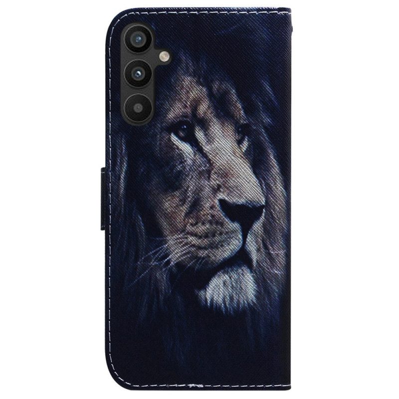 Custodia in pelle Samsung Galaxy A54 5G Leone