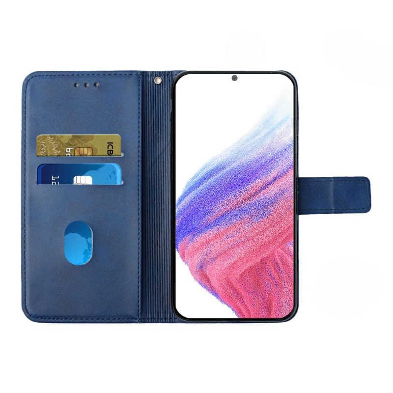 Custodia in pelle Samsung Galaxy A54 5G Linee In Pelle Stile