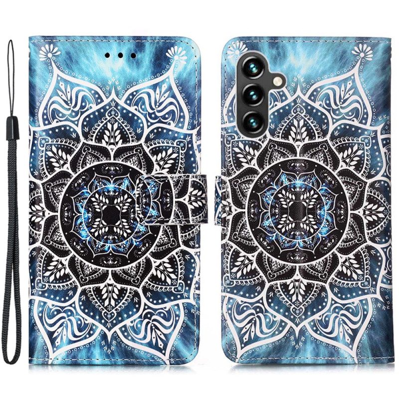 Custodia in pelle Samsung Galaxy A54 5G Mandala Strappy