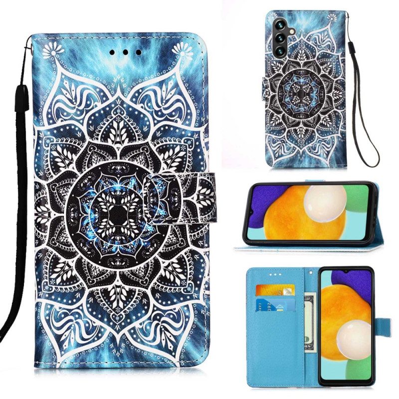 Custodia in pelle Samsung Galaxy A54 5G Mandala Strappy