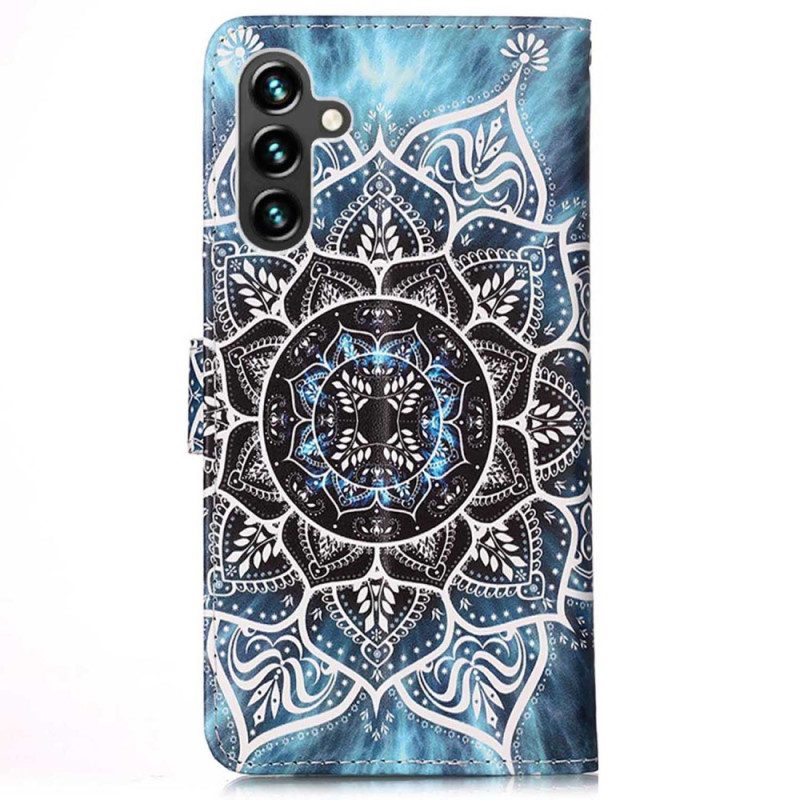 Custodia in pelle Samsung Galaxy A54 5G Mandala Strappy