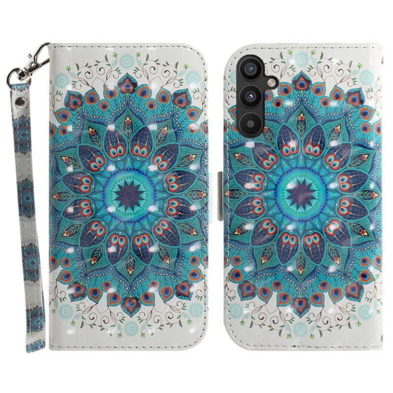 Custodia in pelle Samsung Galaxy A54 5G Mandala Strappy