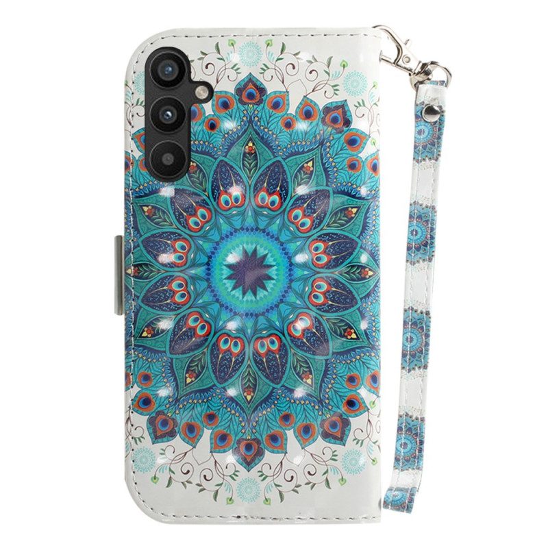 Custodia in pelle Samsung Galaxy A54 5G Mandala Strappy