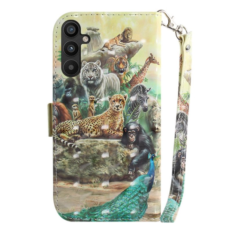 Custodia in pelle Samsung Galaxy A54 5G Perizoma Safari Animali