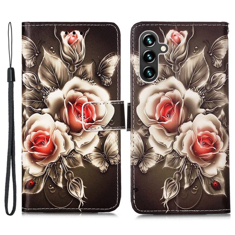 Folio Cover Samsung Galaxy A54 5G Cinturino Rose