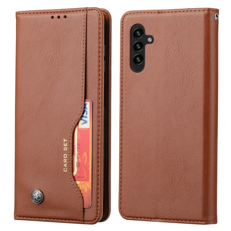 Folio Cover Samsung Galaxy A54 5G Custodia in pelle Portacarte In Ecopelle