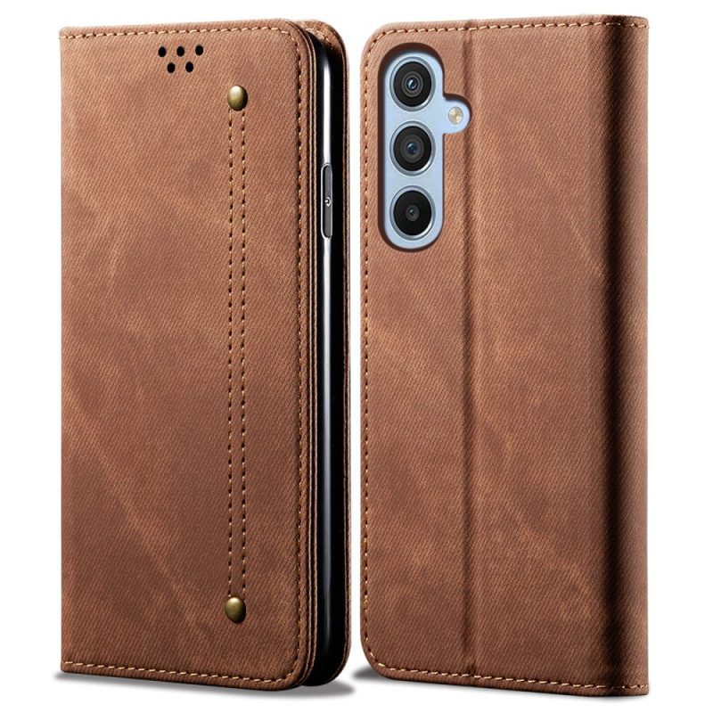 Folio Cover Samsung Galaxy A54 5G Custodia in pelle Tessuto