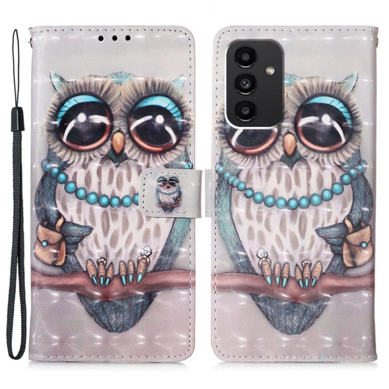 Folio Cover Samsung Galaxy A54 5G Miss Owl Con Cordino