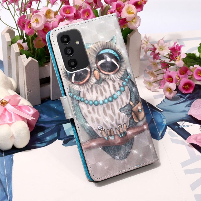 Folio Cover Samsung Galaxy A54 5G Miss Owl Con Cordino