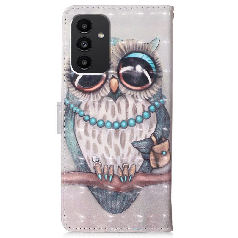 Folio Cover Samsung Galaxy A54 5G Miss Owl Con Cordino