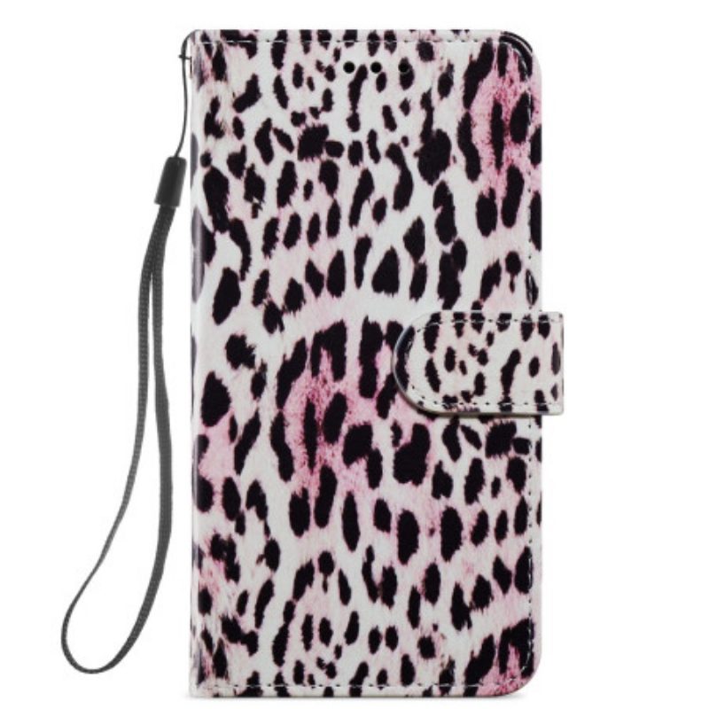 Folio Cover Samsung Galaxy A54 5G Strappy Stile Leopardo